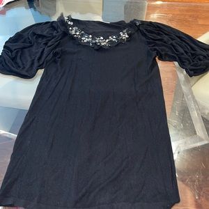 Gracia Black Cowl Neck Sweater with Embellishments